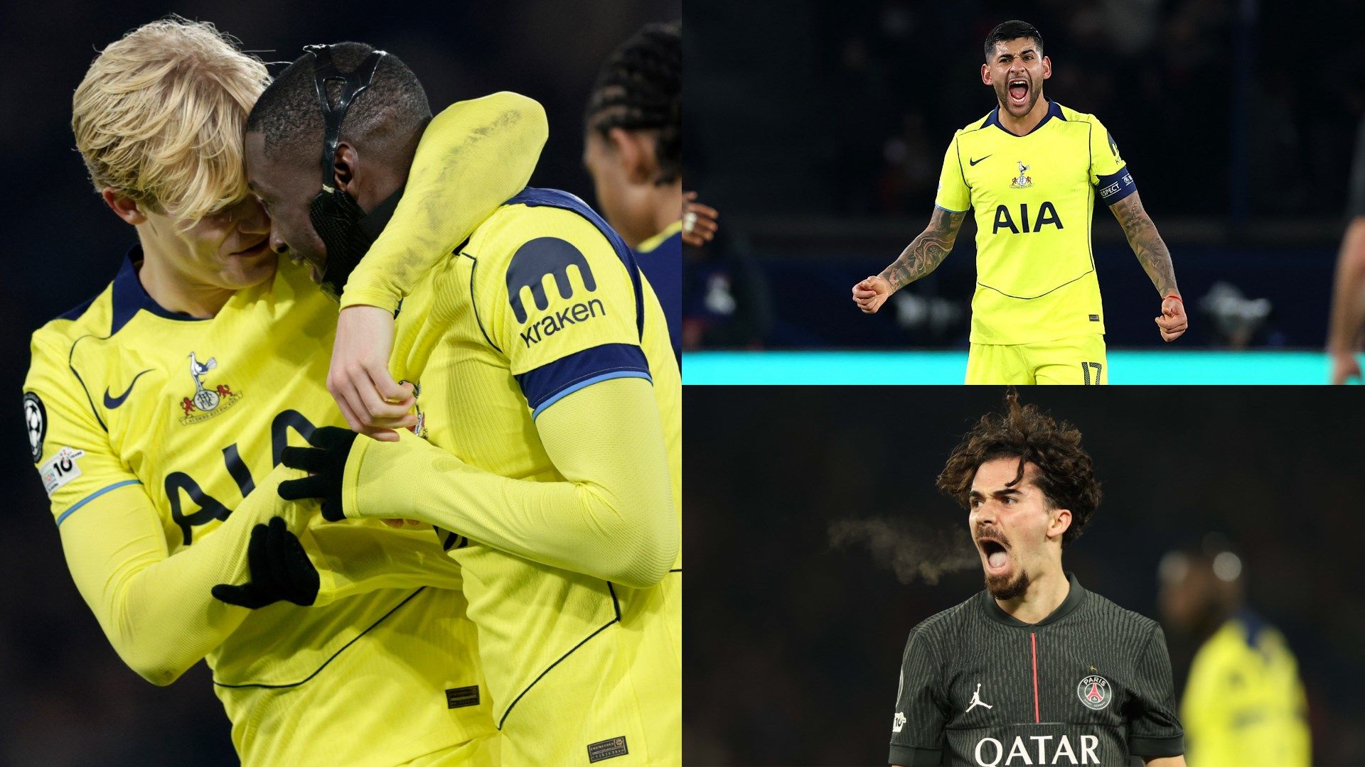 Tottenham player ratings vs PSG: Randal Kolo Muani heroics count for nothing as Cristian Romero and Pape Matar Sarr mistakes prove costly in Champions League thriller