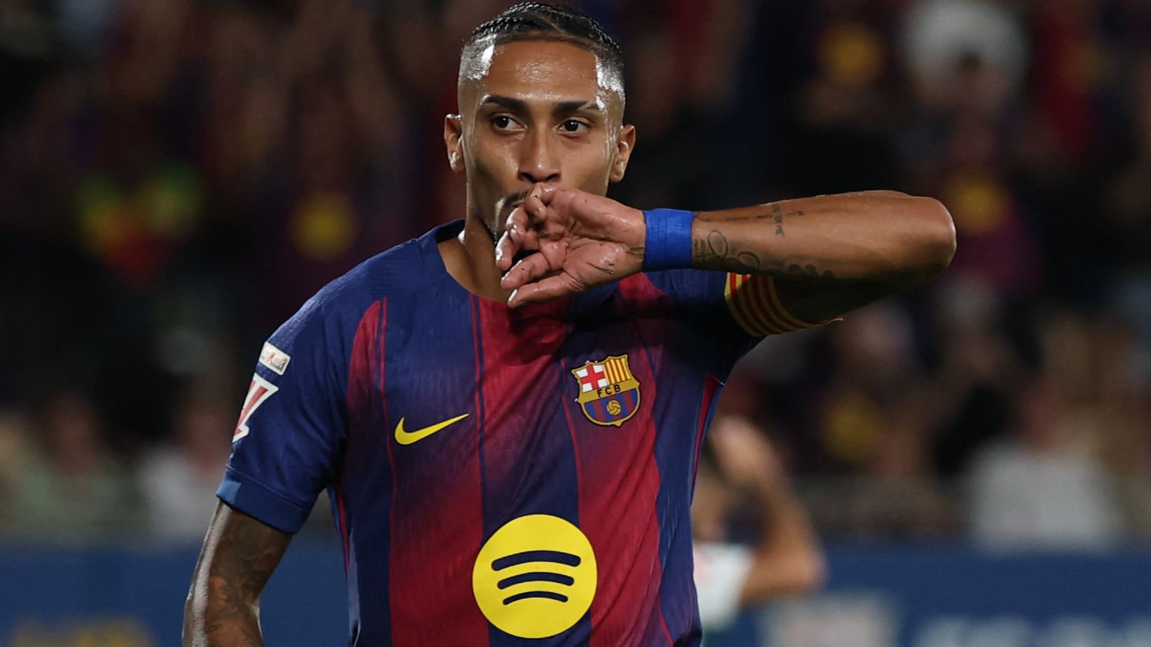 VIDEO: Hansi Flick comforted by Raphinha as Barcelona boss looks close to tears after win over Alaves