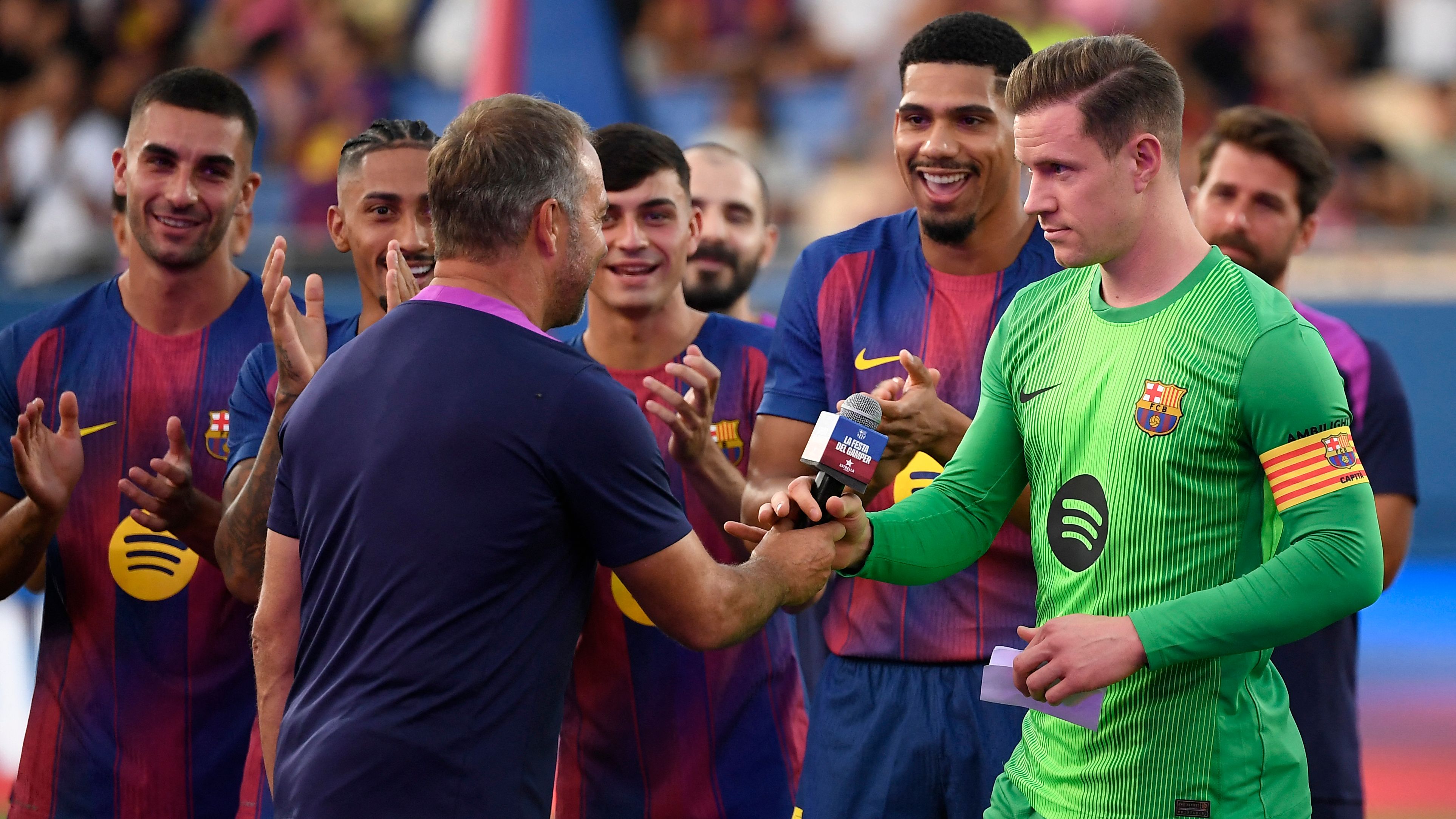 'Everything has been resolved' between Marc-Andre ter Stegen and Barcelona as new goalkeeper Joan Garcia admits he 'can't do anything' about registration