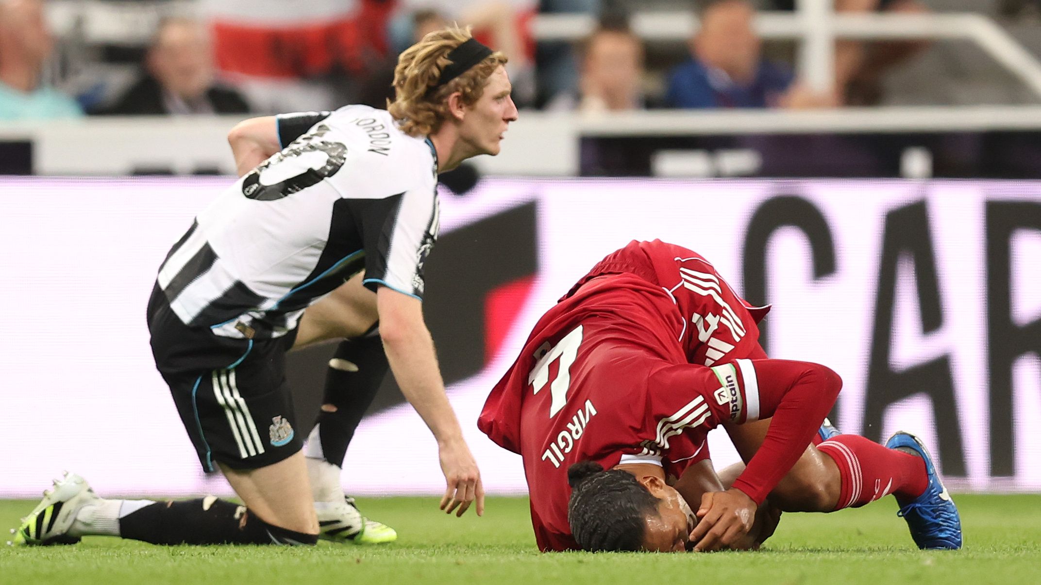 'Wanted to help too much' - Bruno Guimaraes gives verdict on Anthony Gordon's costly red card for Virgil van Dijk challenge in Newcastle's loss to Liverpool