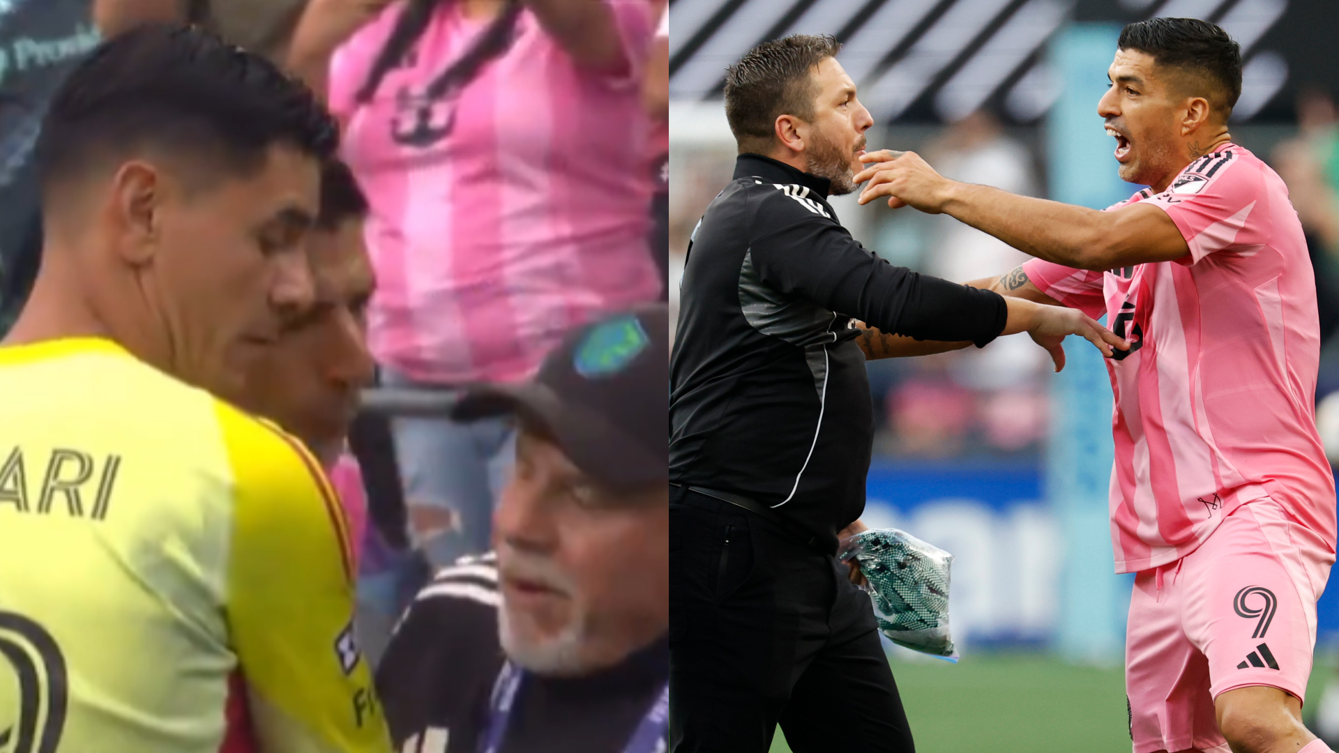 VIDEO: Luis Suarez spits in face of Seattle Sounders security after Leagues Cup final defeat as Inter Miami striker is lined up for another ban after previous biting incidents