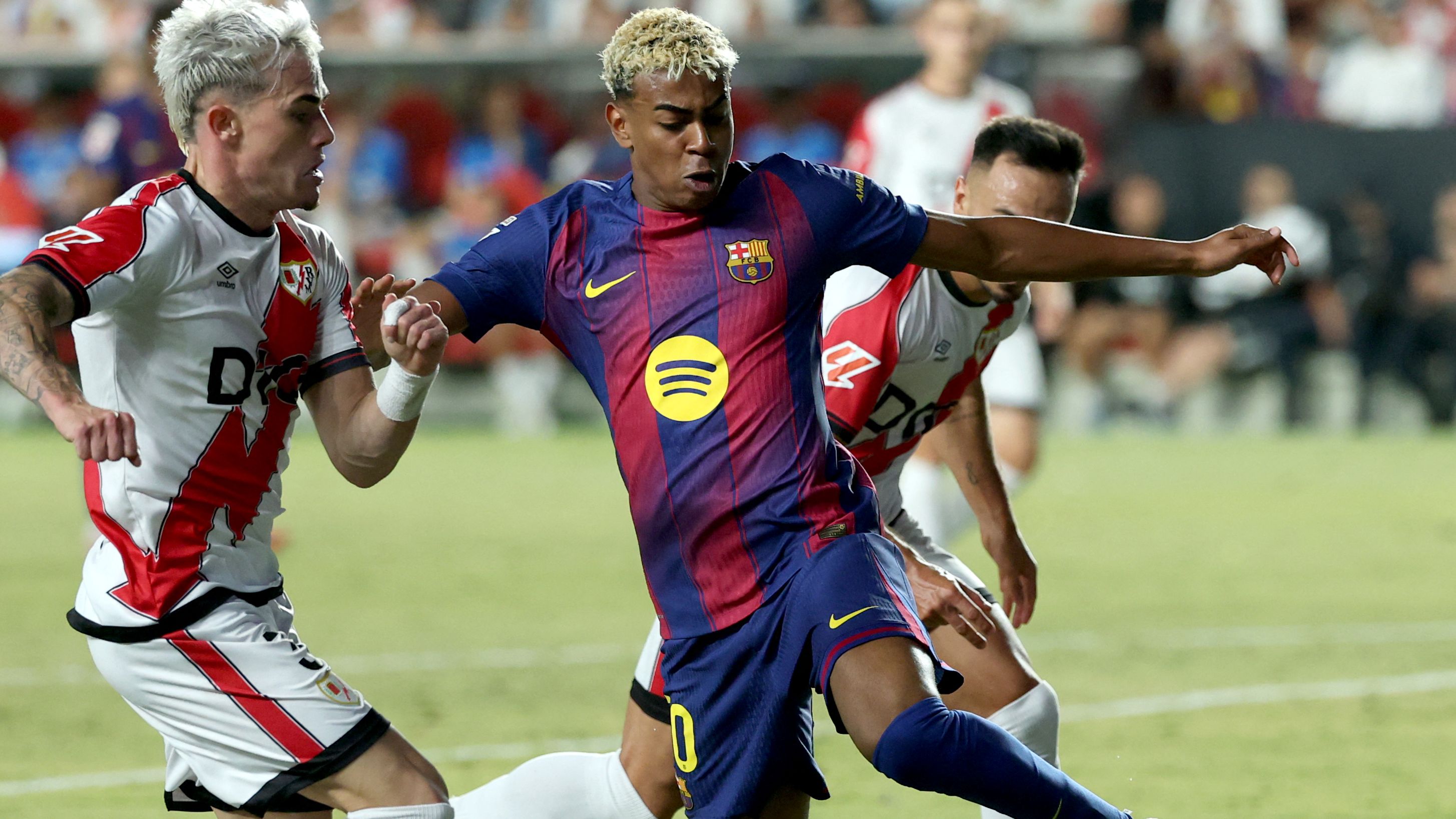 Barcelona player ratings vs Rayo Vallecano: Joan Garcia saves the day in dramatic draw as Dani Olmo and Raphinha blow big chances while Lamine Yamal courts controversy