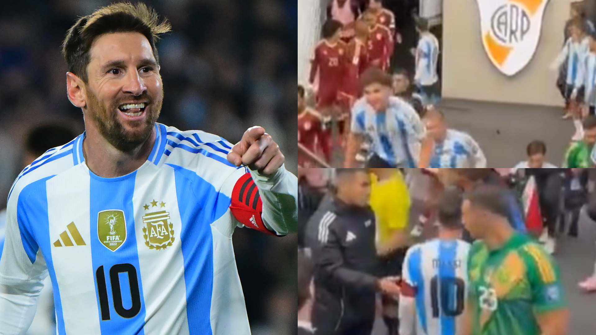 فيديو: صدام غاضب آخر مع ليونيل ميسي! نجم الأرجنتين ينتظر منافسه الفنزويلي في النفق قبل أن يتدخل زملاؤه.