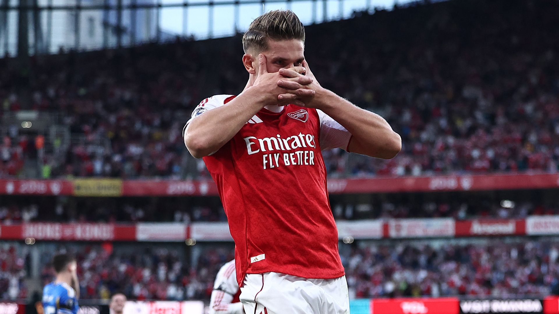 Cameroonian sprinter rebrands Arsenal star Viktor Gyokeres' trademark celebration to 'pirate mask' as track runner explains new meaning behind gesture