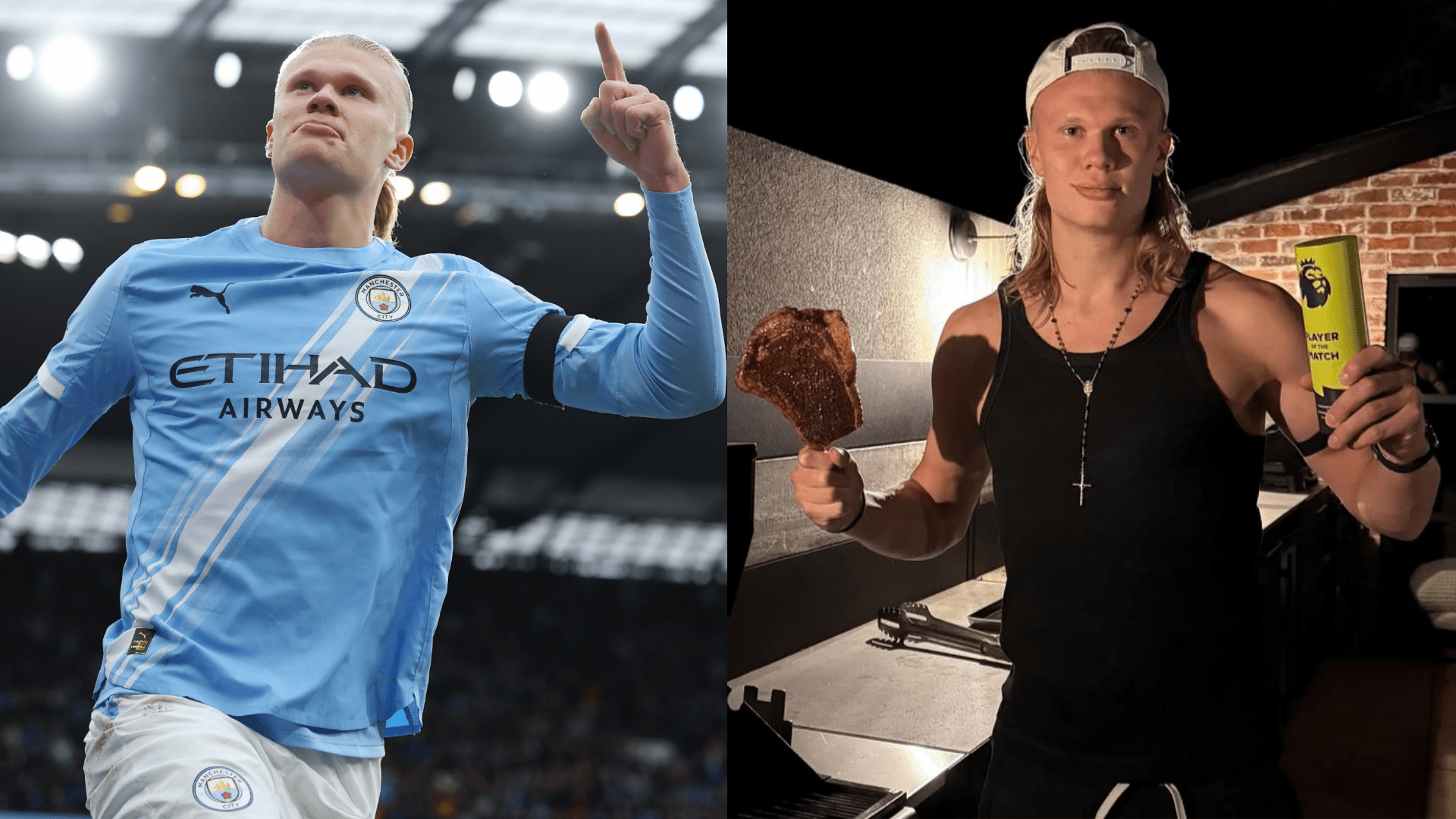 'Have a nice evening!' - Erling Haaland trolls Man Utd with picture of Man of the Match award and a steak after derby day heroics for Man City