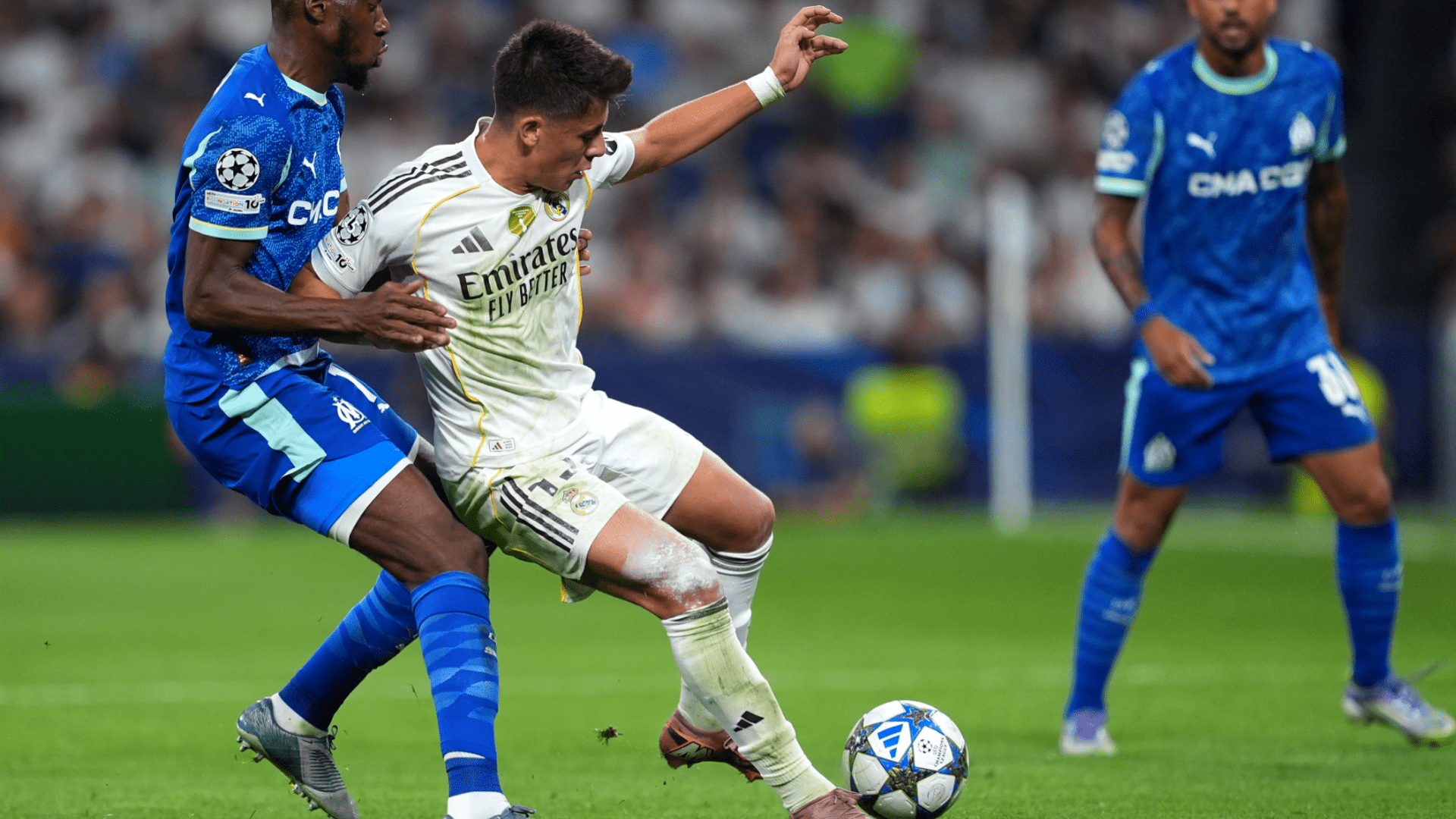 Real Madrid player ratings vs Marseille: Kylian Mbappe keeps his cool as 10-man Blancos are bailed out by highly contentious handball call after Dani Carvajal's moment of complete madness