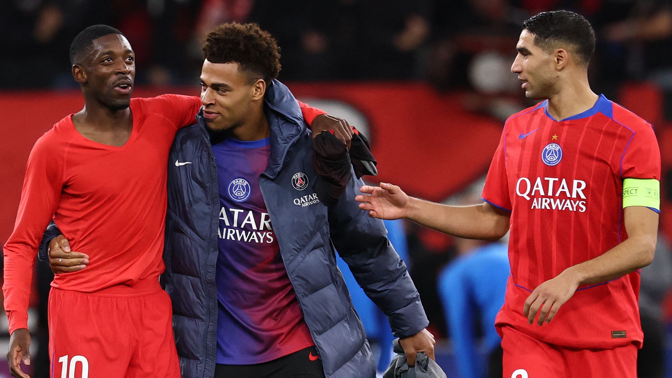 Ousmane Dembele 'feeling good' after immediate impact on PSG return but star forward aims dig at Illia Zabarnyi over red card in 7-2 demolition of Bayer Leverkusen
