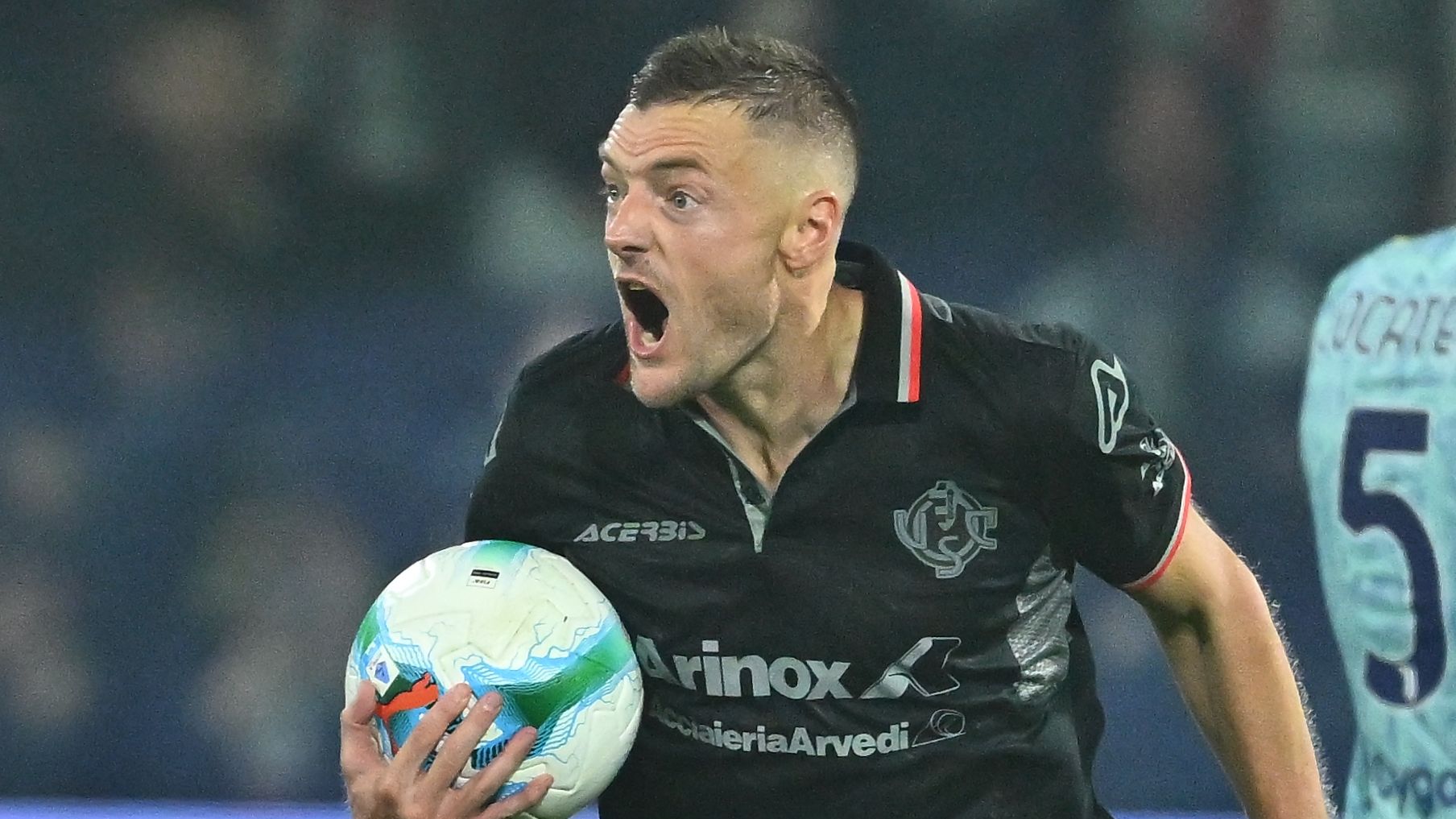 Jamie Vardy 'sends stadium into frenzy' with goal against Juventus with wife Rebekah and children described as 'small tribe' by Italian press